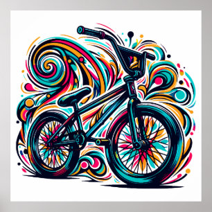 Colorful Bmx Poster - Bmx Bike Bicycle - Graffiti