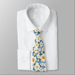 Colorful Boho Blue Yellow White Floral Wedding Tie<br><div class="desc">A vintage-inspired tie featuring bold cream and mustard flowers on a soft blue background. Perfect for groomsmen,  retro weddings,  or anyone who loves mid-century style with a playful twist. The mod floral pattern brings personality and charm to any outfit,  from casual celebrations to polished formalwear.</div>