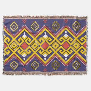 Colorful Boho Ethnic Tribal Throw Blanket 