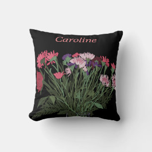 Colorful Boho Pretty Spring Flowers For Her Throw Pillow