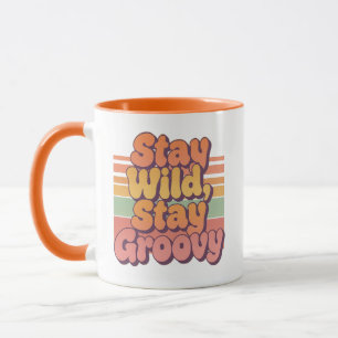 Colorful Boho Retro Stay Wild Stay Groovy Mug