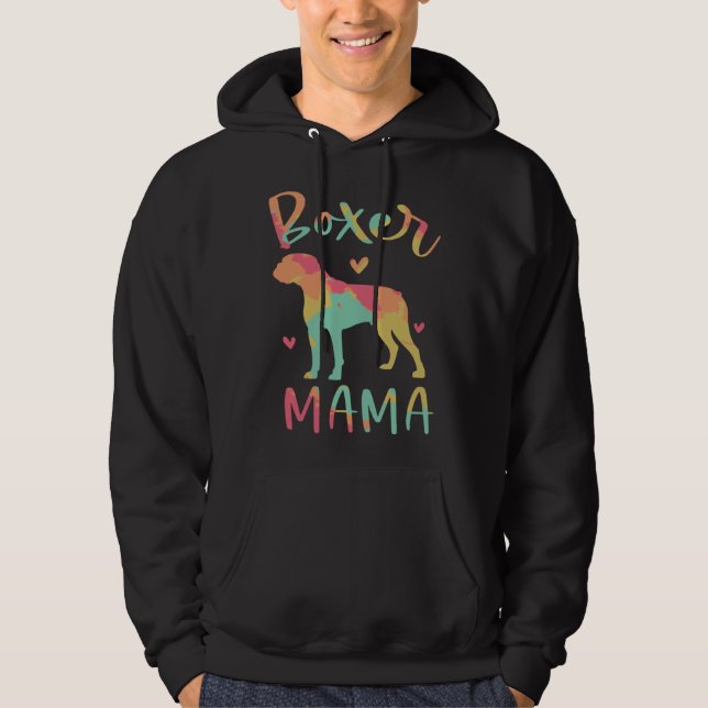 Colorful Boxer Dog Watercolor Hoodie (Front)