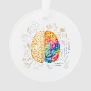 Colorful Brain - Science And Art - Neuroscience Ne Ornament