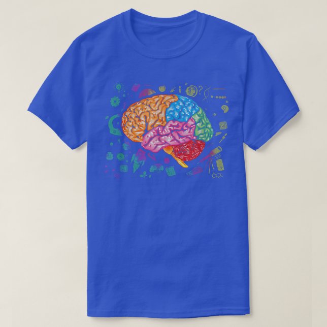 Colorful Brain Science And Art Neuroscience Neurol T-Shirt (Design Front)
