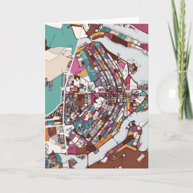 Colorful Brasilia Map Card (Front)