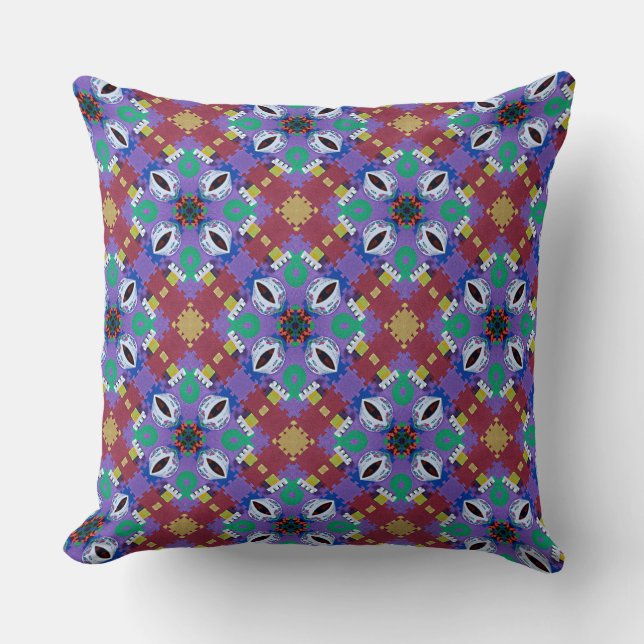 Colorful Bricks and Blocks Throw Pillow (Front)