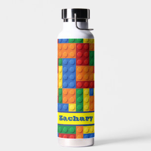 Colorful Bricks Building Blocks Personalized Water Bottle