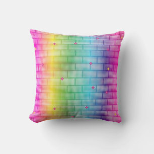 Colorful Bricksgreen Stars Pillow