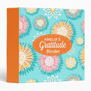 Colorful Bright Modern Floral Gratitude Binder