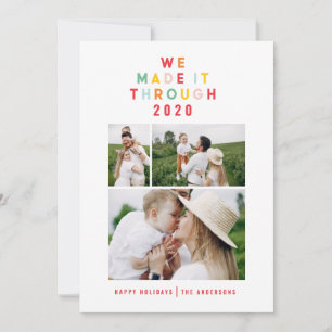 colorful bright photo collage modern christmas holiday card