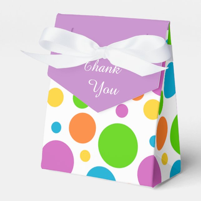 Colorful Bright Rainbow Dots Favor Box (Front Side)