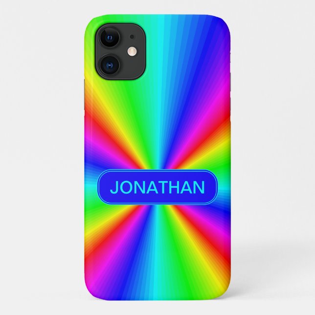 Colorful Bright Rainbow Personalized Case-Mate iPhone Case (Back)