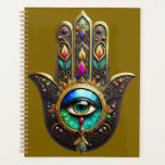 Colorful Brown Gold Hamsa Rainbow Color Third Eye Planner<br><div class="desc">You are viewing The Lee Hiller Photography Art and Designs Collection of Home and Office Decor,  Apparel,  Gifts and Collectibles. The Designs include Lee Hiller Photography and Mixed Media Digital Art Collection http://LeeHiller.com</div>