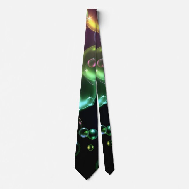 colorful bubble pattern on black tie (Front)