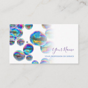 Colorful bubbles birthday planner and party business card