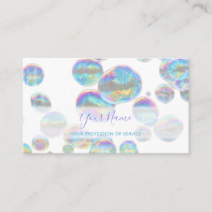 Colorful bubbles birthday planner and party business card