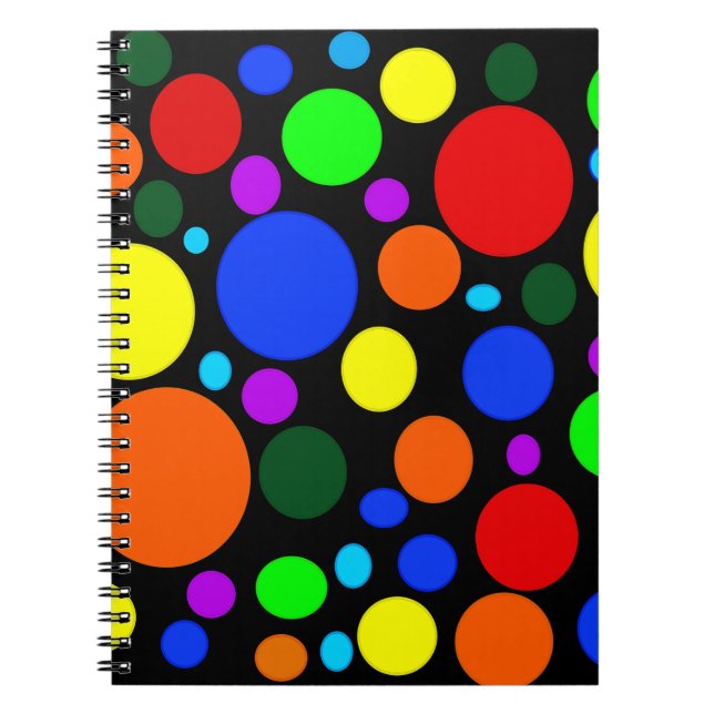 Colorful bubbles on black notebook (Front)