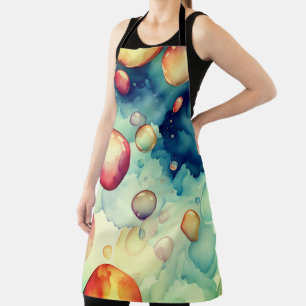 Colorful Bubbles Watercolor Art  Apron