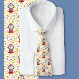 Colorful Budgie Gumball Machine Pattern Fashion  Tie
