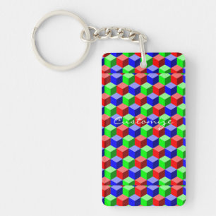 Colorful Building Blocks Thunder_Cove 3-D Keychain