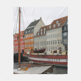 COLORFUL BUILDINGS BESIDE THE RIVER FLEECE BLANKET