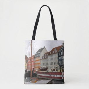 COLORFUL BUILDINGS BESIDE THE RIVER TOTE BAG