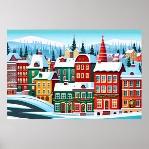 Colorful buildings poster