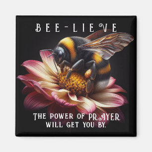 Colorful Bumble Bee Honey Bee Typography Magnet