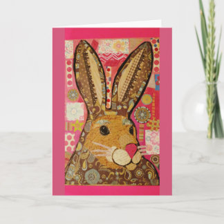 Colorful Bunny Rabbit Greeting Card