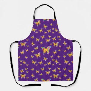 COLORFUL BUTTERFLIES ABSTRACT APRON