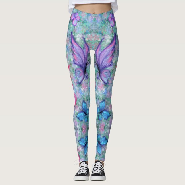 Colorful Butterflies Flying - Joy - Leggings (Front)