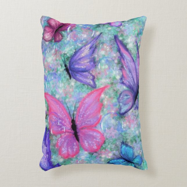 Colorful Butterflies Flying Pillow Joy (Front(Vertical))