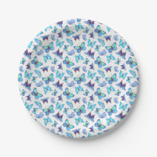 Colorful Butterflies Paper Plate