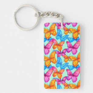 Colorful Butterflies Pattern Keychain