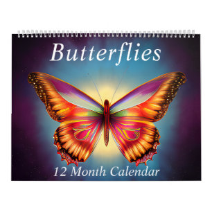Colorful Butterflies   Radiant Butterfly Magic Calendar