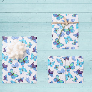 Colorful Butterflies Wrapping Paper Sheet