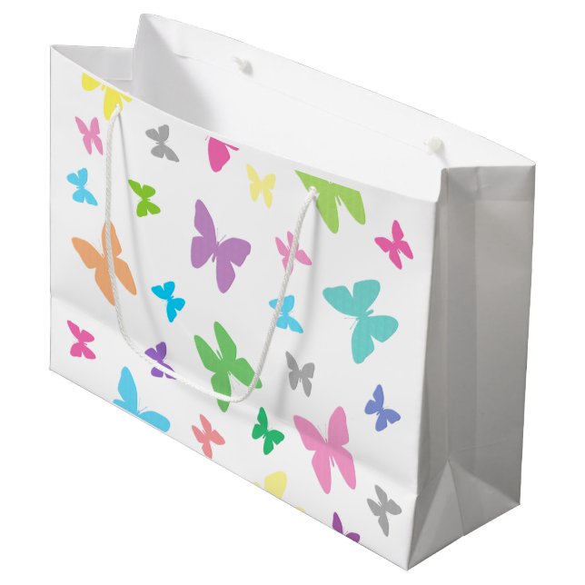 Colorful butterfly art large gift bag (Front Angled)