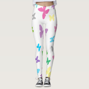 Colorful butterfly art leggings
