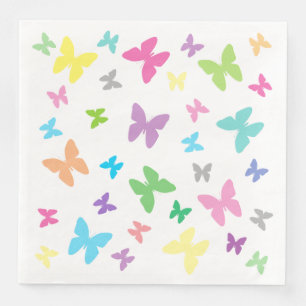 Colorful butterfly art napkin