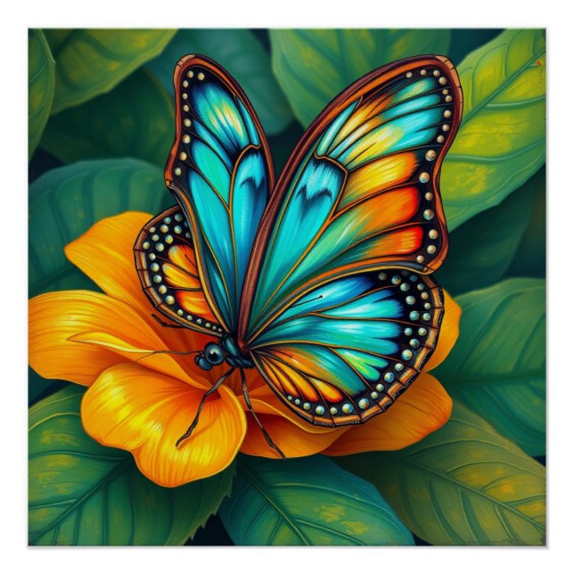 colorful butterfly art poster (Front)