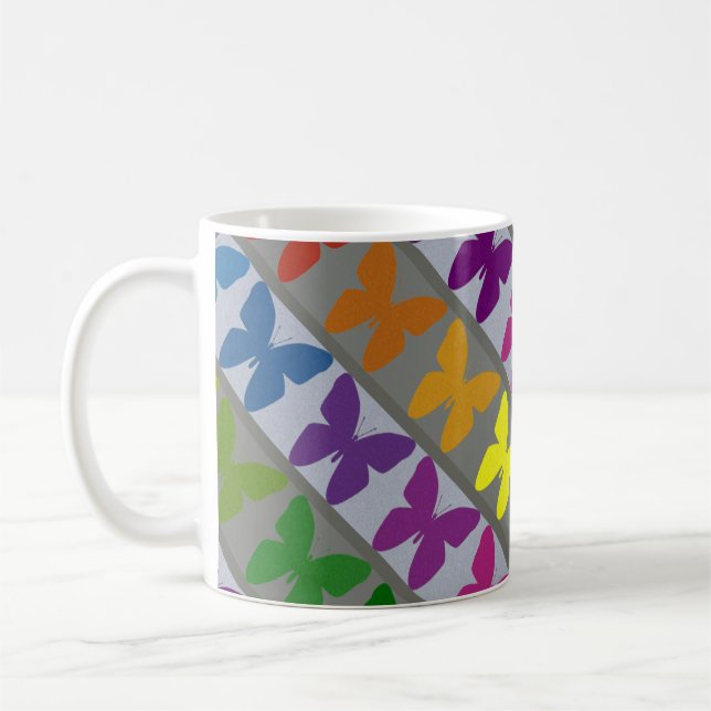 Colorful butterfly design coffee mug (Left)