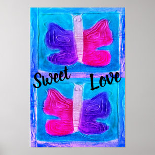 Colorful Butterfly Miami Filter Basic Poster