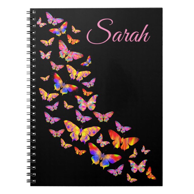 Colorful Butterfly pattern personalized  Notebook (Front)