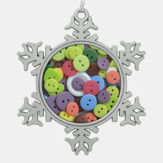 Colorful button pattern christmas ornament (Front)