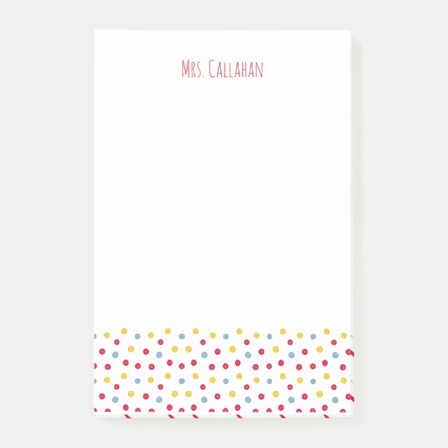 Colorful Buttons Post-It Notes (Devant)