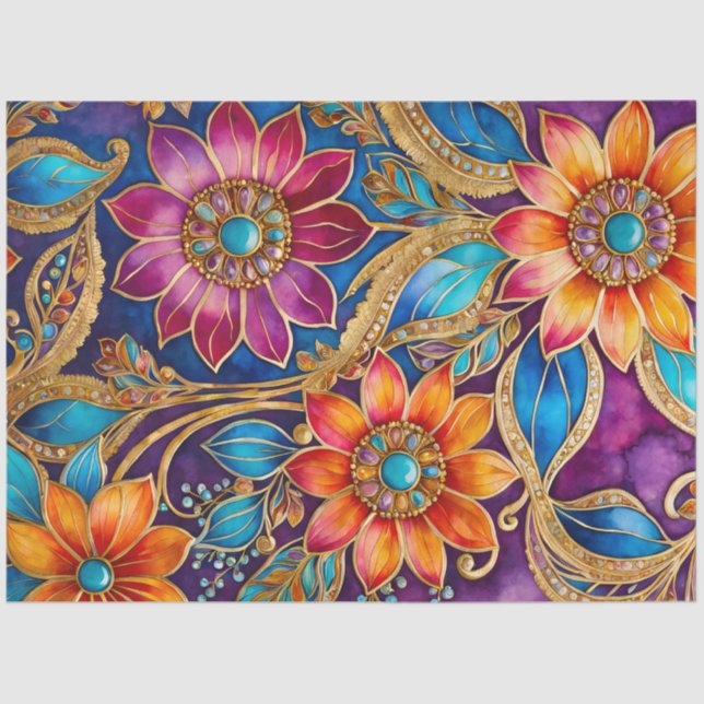 Colorful Byzantine Jewel Art Tissue Paper (Front)