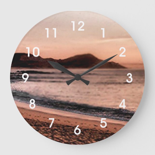 Colorful Cabo sunset Large Clock (Front)