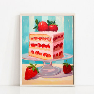 Colorful Cake Oil Painting, Pop Art Print, Contemp Poster