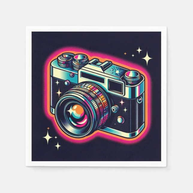 Colorful Camera Napkins. Napkin (Front)