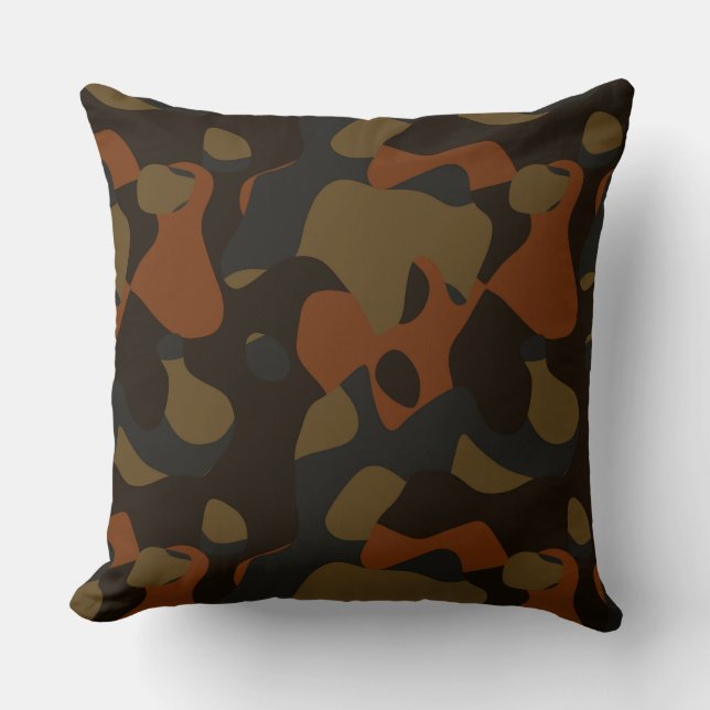 colorful camo abstract throw pillow (Front)